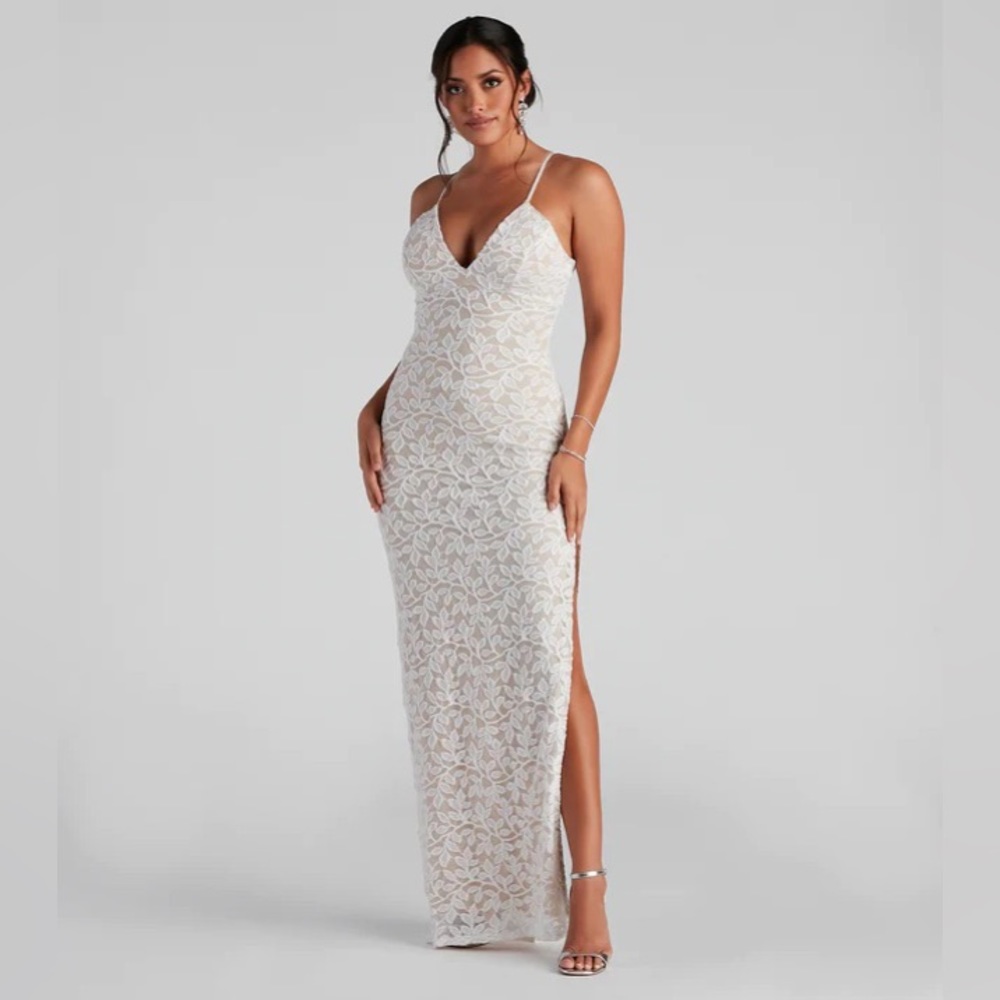 Lace Mesh High-Slit Formal from Windsor Dresses - New With Tags, Never Been Worn